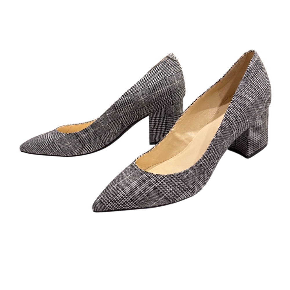 Nine West Plaid Block Heel Pumps. Sz 8 1/2. Preppy, Academia, Office, Classic. - Picture 5 of 10